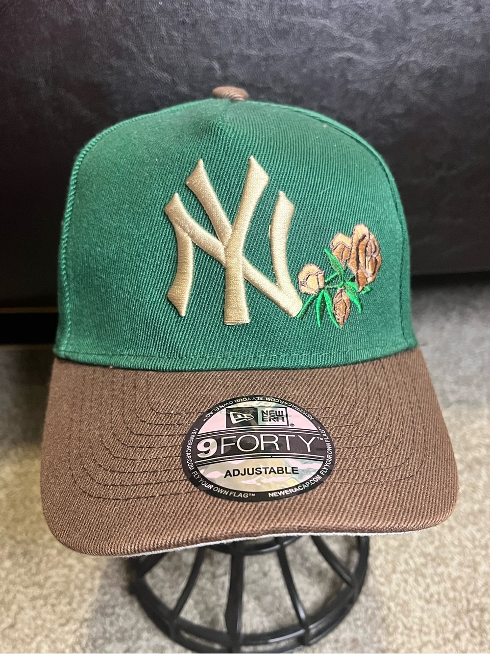 New Era Green and Brown NY Floral 9FORTY Cap